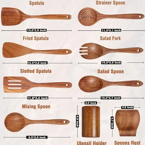 7-Piece Wooden Kitchen Utensil Set