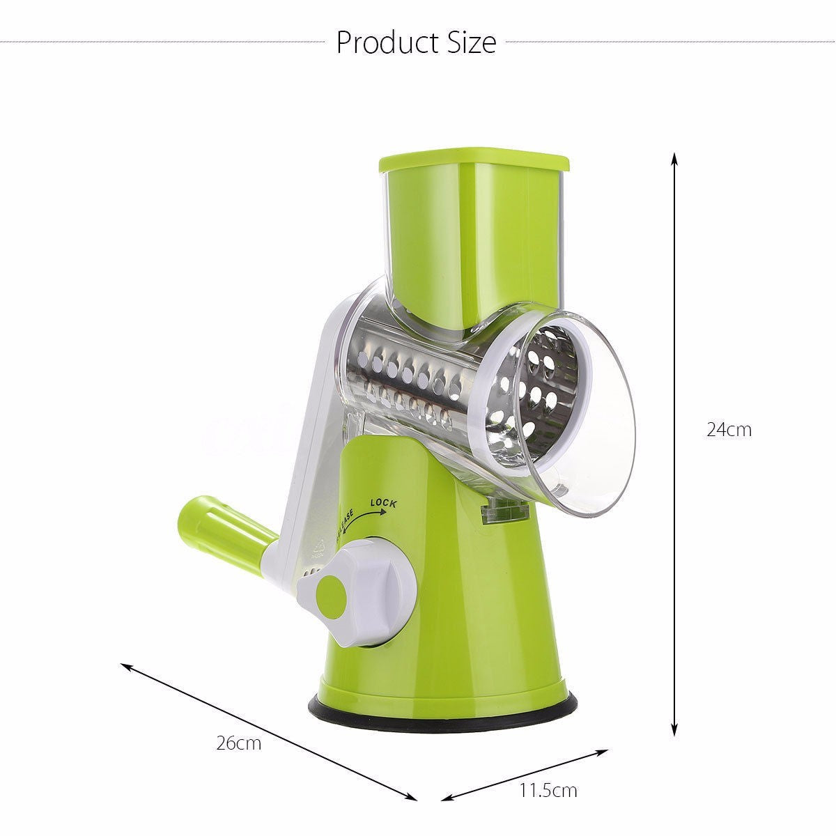 Round Mandoline Vegetable Slicer – 3-in-1 Rotary Cutter & Grater