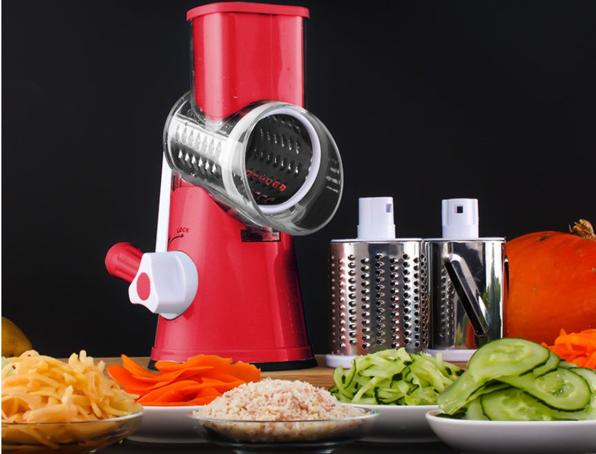 Round Mandoline Vegetable Slicer – 3-in-1 Rotary Cutter & Grater