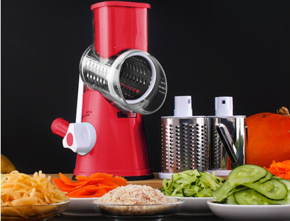 Round Mandoline Vegetable Slicer – 3-in-1 Rotary Cutter & Grater