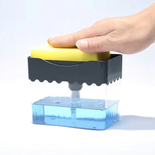 2-in-1 Soap Dispenser Sponge Caddy Push-type Liquid Box
