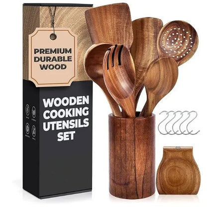 7-Piece Wooden Kitchen Utensil Set